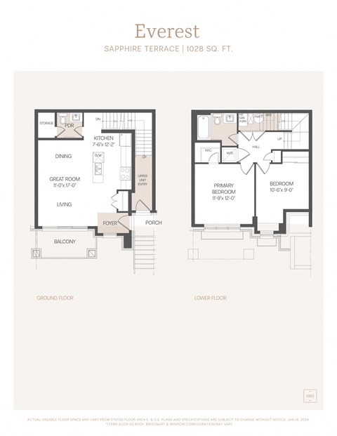 a floor plan of a house with two bedrooms and a living room